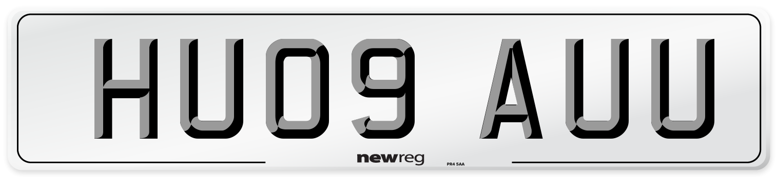 HU09 AUU Number Plate from New Reg